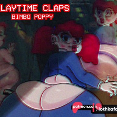 poppy playtime, poppy (poppy playtime), lothkafas, 1girls, ass, ass bigger than head, ass clap, ass clapping, ass cleavage, ass expansion, ass focus, ass jiggle, ass jumpscare, ass shake, ass shaking