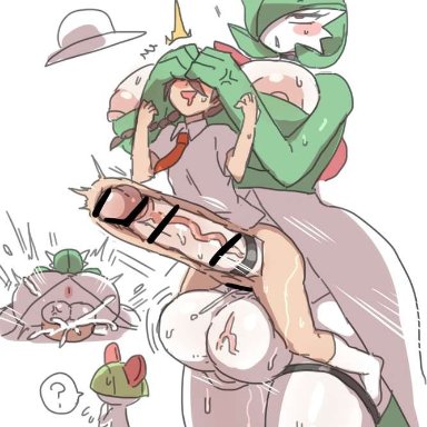 game freak, nintendo, pokemon, pokemon rse, pokemon sv, gardevoir, juliana (pokemon), nishikun, 1futa, 1girls, cum in pussy, forced, futa on female, hyper, looking pleasured