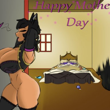 mother's day, rwby, blake belladonna, kali belladonna, weiss schnee, jakearmorsmith, 1futa, 1girls, after sex, balls, big ass, big breasts, big penis, bottomless, breasts