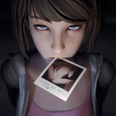 life is strange, max caulfield, tipsynd, bedroom eyes, bite, lustful gaze, naked, naked female, polaroid, polaroid photo