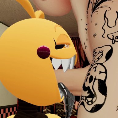five nights at freddy's, vrchat, lovetaste chica, toy chica, bellavr, charlottevr, ass, ass focus, big areola, big breasts, big penis, big thighs, big titty goth, blowjob, breasts