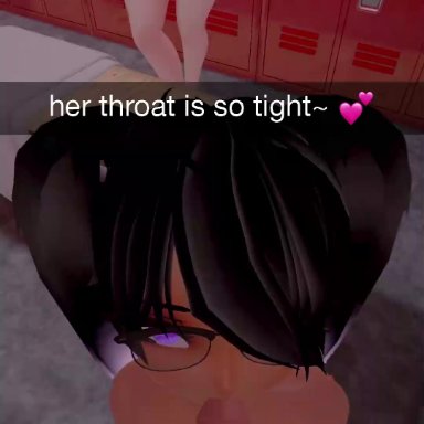 snapchat, vrchat, widgeybun, being watched, bench, black hair, blowjob, caught, deepthroat, erection, exhibitionism, exhibitionist, first person view, futanari, getting erect