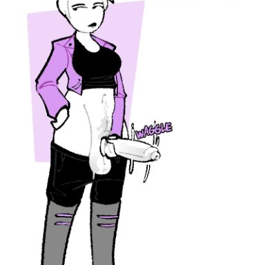 homestuck, homestuck^2, ms paint adventures, rose lalonde, xenopavilia, 1futa, balls, big penis, bottomless, breasts, clothed, clothing, erection, foreskin, futa only