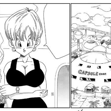 dragon ball, dragon ball z, bulma briefs, son gohan, trunks briefs, vegeta, aife94, aurora nightingale, prince vegeta, yamamoto doujin, 1boy, 1girls, abs, blowjob, breaking the fourth wall