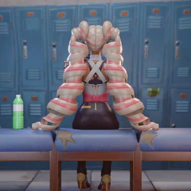 arms (game), nintendo, twintelle, anonymolyart, 1girls, ass expansion, expansion, female only, gigantic ass, growth, huge ass, mini giantess, 3d animation, patreon reward, tagme