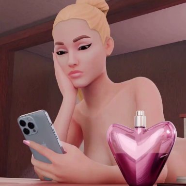 fortnite, ariana grande (fortnite), annoyed, annoyed expression, anus, ass, ass focus, backshots, big ass, big penis, completely nude, completely nude male, cum, cum on ass, cum on pussy