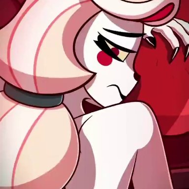 hazbin hotel, twitter, vivienne medrano, 18kuowon, kuowon, 1boy, ass, back, big ass, blonde female, blonde hair, blonde hair female, dat ass, demon girl, female