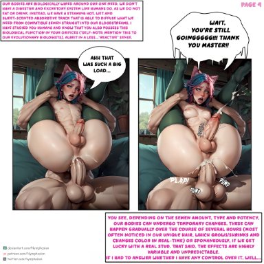 nymphosion, ahegao, anal, anal sex, better than girls, blue hair, blush, breast expansion, breasts, cat ears, choker, clothed, cum, cum inside, cum while penetrated