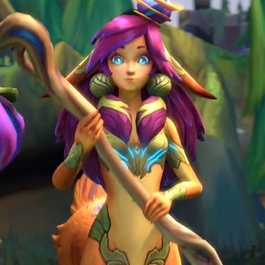 league of legends, riot games, lillia (league of legends), coot27, 1boy, 1boy1girl, 1girls, big penis, female, furry, hair, huge cock, interspecies, long hair, male