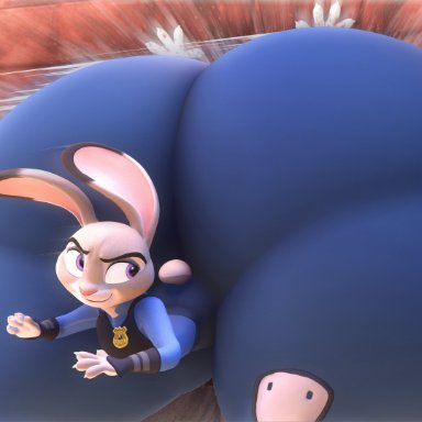 zootopia, judy hopps, not person420, person-420, 1girls, against wall, ambiguous gender, anthro, anthro female, ass bigger than body, ass bigger than head, ass bigger than torso, ass crush, ass expansion, ass focus