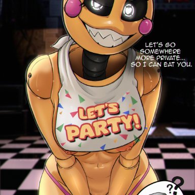 five nights at freddy's, five nights at freddy's 2, fnaf, toy chica (fnaf), mochi lover, 1girls, animatronic, anthro, avian, big breasts, bird, breasts, pussy, robot, robot girl