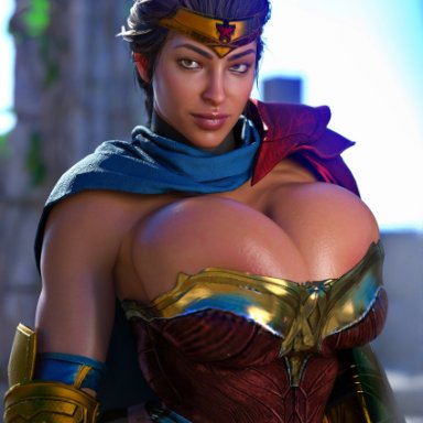 dc, dc comics, suicide squad, wonder woman (series), diana prince, wonder woman, rude frog, 1girls, amazon, amazonian, ass, big breasts, breasts, busty, curvy