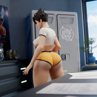 activision, blizzard entertainment, overwatch, overwatch 2, lena oxton, tracer, rhywlad, 1girls, ass, athletic, athletic female, big ass, big breasts, bottom heavy, breasts