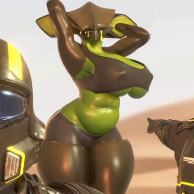 helldivers, helldivers 2, me!me!me!, helldiver (helldivers), terminid, kasdaq, 1girls, 2boys, anthro, armor, big breasts, breasts, chubby, chubby female, clothing