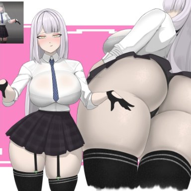 vshojo, zentreya, ggrimmfield, big ass, big breasts, dat ass, huge breasts, thick thighs, reference image, virtual youtuber