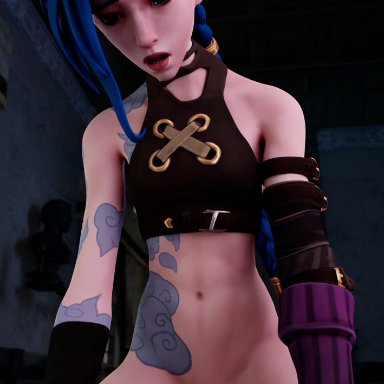 arcane, fortnite, league of legends, arcane jinx, jinx (league of legends), darkbahamuth, 1girls, cowgirl position, petite, small breasts, teenager, animated, animation, tagme, video