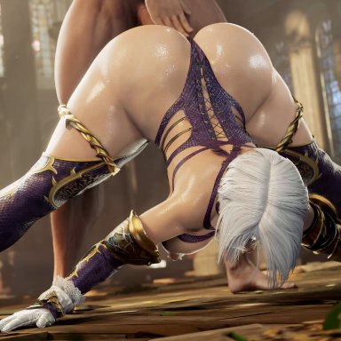 soul calibur, isabella valentine, axenanim, 1boy, 1girl1boy, 1girls, all fours, anal, anal sex, ass, big ass, big breasts, boobs and butt pose, breasts, busty