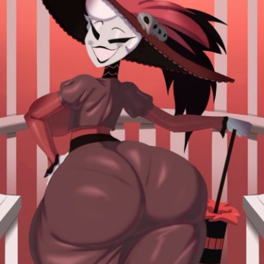 hazbin hotel, rosie (hazbin hotel), zrfurious, 1girls, ass, big ass, big breasts, big butt, black eyes, dat ass, dress, fat ass, female, female focus, female only