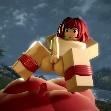 roblox, jesse (pptakkun), pptakkun, cum, cum inflation, cumflation, femboy, gay, inflation, red hair, tentacle, twink, yaoi, animated, sound