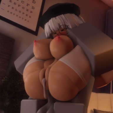 roblox, roblox avatar, robloxian, drmover, niki okarin, 1boy, 1girls, anal, arm tattoo, ass, back view, big ass, big breasts, big butt, blush