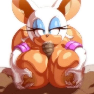 sonic (series), rouge the bat, angelauxes, cum, cum in mouth, cum inside, dark-skinned male, furry, furry female, male pov, paizuri, animated, tagme, video