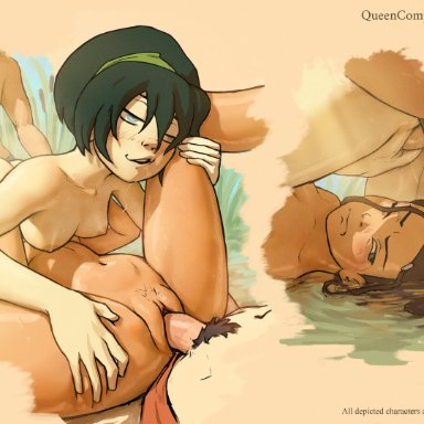 avatar the last airbender, aang, katara, sokka, toph bei fong, queencomplex, black hair, breasts, brother, brother and sister, incest, pussy, sex, sister, teenager