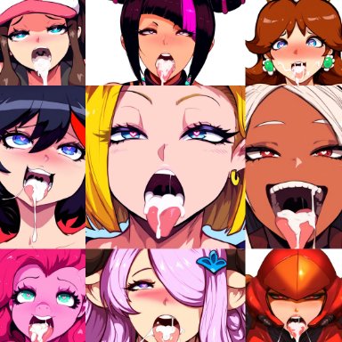 dragon ball, kill la kill, mario (series), metroid, my little pony, pokemon, street fighter, android 18, hilda (pokemon), juri han, matoi ryuuko, miruko, narmaya (granblue fantasy), pinkie pie (mlp), princess daisy