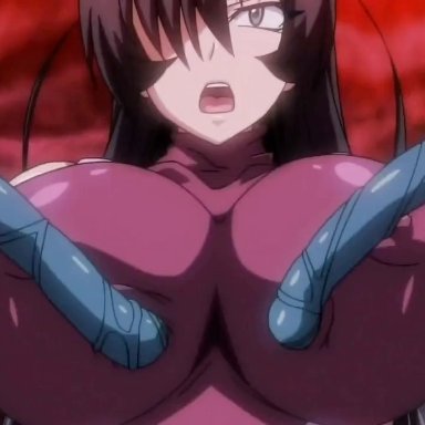 taimanin (series), taimanin asagi, taimanin asagi 2, asagi igawa, igawa asagi, oboro (taimanin asagi), body modification, bound arms, bound legs, breast expansion, breasts out, gigantic breasts, hentai, huge breasts, lactation