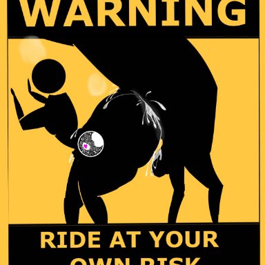 warning sign person, anal, anal sex, animal, ass, bestiality, bodily fluids, bottom heavy, bubble butt, candydentist, cum, cum in ass, cum inside, ejaculation, equid