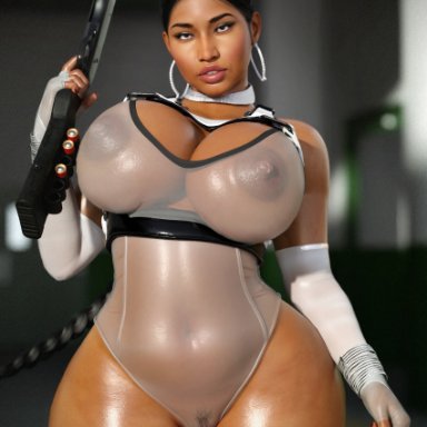 call of duty, nicki minaj, rude frog, 1girls, breasts, dark skin, dark-skinned female, female, female only, large breasts, solo, thighs, voluptuous, wide hips, 3d