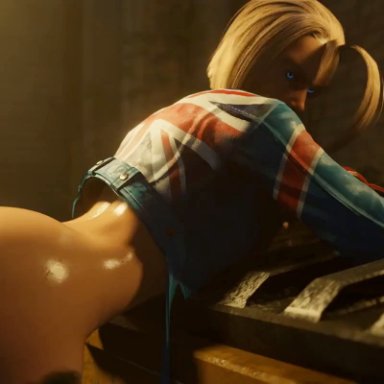 capcom, street fighter, cammy white, nokeb, 1boy, 1boy1girl, 1girls, ass, big ass, big penis, blonde hair, blue eyes, boots, bouncing ass, denim jacket