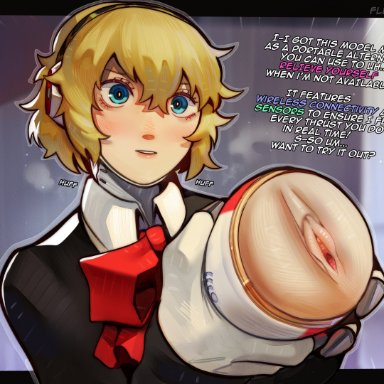 atlus, persona, persona 3, persona 3 reload, aegis (persona), aigis (persona), fluffydango, 1girls, android, android girl, artificial vagina, blonde hair, blue eyes, breasts, female