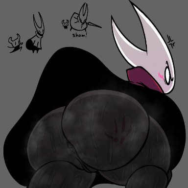 hollow knight, hornet (hollow knight), nanodude78, angry female, bottom heavy, bottomless female, breasts, curvy, embarrassed, embarrassed nude female, enf, huge ass, looking at breasts, nude female, slap mark