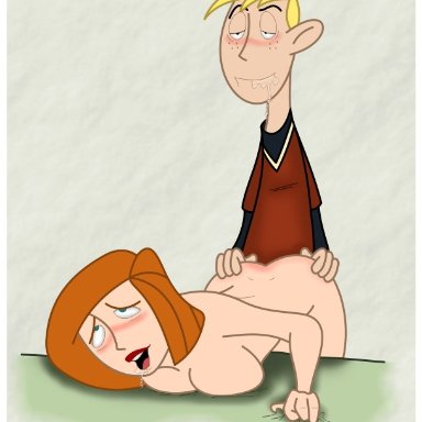 disney, kim possible, ann possible, ron stoppable, niicko, blush, doggy style, female, human, male, medium breasts, sex, straight, straight hair, tagme