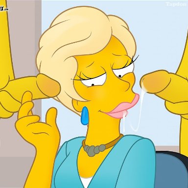 the simpsons, lindsey naegle, jab, tapdon, cum, facial, female, human, male, partial male, penis, straight