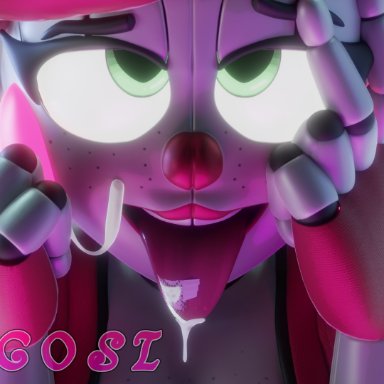 five nights at freddy's, fnaf, sister location, baby (fnafsl), circus baby, circus baby (fnaf), so87baby, summer of 87 baby, nycosi, ahe gao, cum, cum in mouth, cum on face, green eyes, lipstick