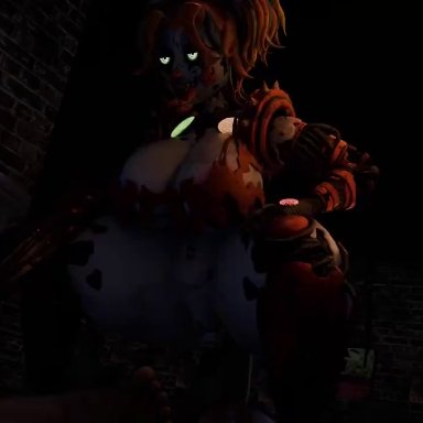 five nights at freddy's, scrap baby, scrap baby (fnaf), nightbotgrey, anal, big penis, bouncing breasts, cowgirl position, huge ass, huge cock, larger female, pov, robot, robot girl, size difference