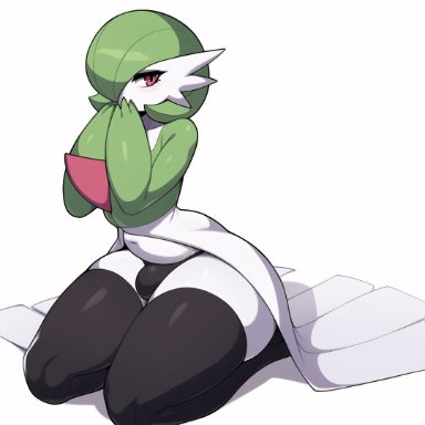 blacked, creatures (company), game freak, nintendo, pokemon, gardevoir, male gardevoir, pok&#233;mon (species), whoram, 1boy, 1male, ass, ass focus, back view, balls