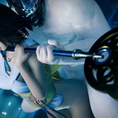 final fantasy, final fantasy x, square enix, yuna, initial a, from behind, kneeling, vaginal penetration, 3d, animated, animation, blender, tagme, video