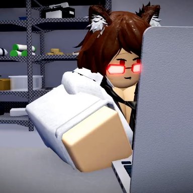 roblox, choribash, 1boy, 1girl, activities, anomalous, cat ears, cat tail, catgirl, cum, cum in mouth, cum in throat, deepthroat, fellatio, sound