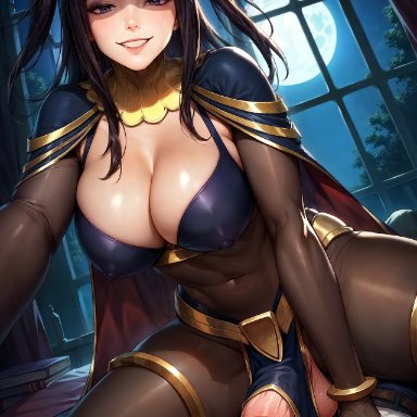 fire emblem, tharja (fire emblem), naikedart, big penis, futanari, intersex, ai generated, stable diffusion