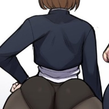 jujutsu kaisen, kugisaki nobara, zenin maki, blackwhiplash, 1girls, ass focus, big ass, brown hair