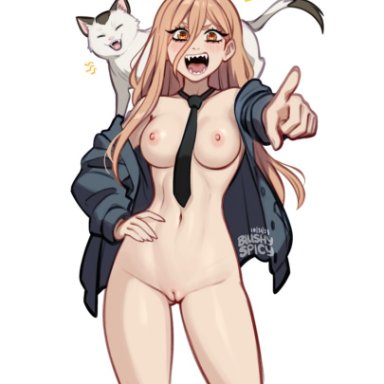 chainsaw man, power (chainsaw man), blushypixy, breasts, pussy