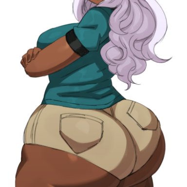 plus-sized elf, kuroeda (plus-sized elf), sssonic2, 1girls, clothed, clothed female, crossed arms, dark skin, dark-skinned female, elf, elf ears, female, female focus, female only, looking at viewer
