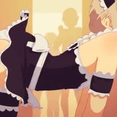 artist request, po-ju, 2boys, anal, anal sex, femboy, maid, male on male, otoko no ko, sex, sex from behind, yaoi, animated, tagme