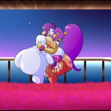 shantae, wayforward, risky boots, shantae (character), delalicious3, mcdraws, numbername15, 1futa, 1girls, accessory, action lines, another round, areola, areolae, ass