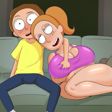 rick and morty, morty smith, summer smith, spakka5, 1boy, 1boy1girl, ass, big ass, big breasts, big thighs, breasts, brother, brother and sister, bust, busty