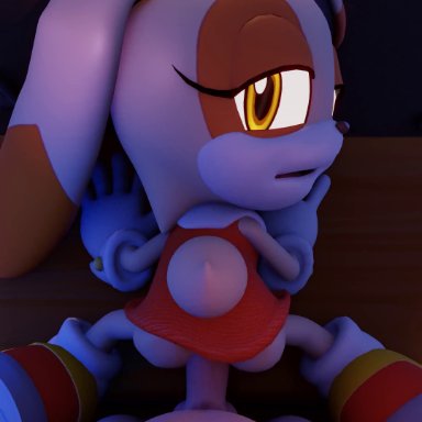 sega, sonic (series), cream the rabbit, mobian (species), thenaysayer34, 1boy, 1girls, age difference, anal, anthro, anthro penetrated, ass, bare ass, clothed sex, completely nude