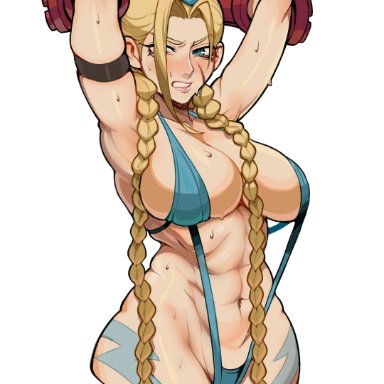 street fighter, cammy white, bojinkoo, 1girls, big breasts, bikini, blonde hair, blue eyes, busty, curvaceous, curvy, curvy body, curvy female, curvy figure, female