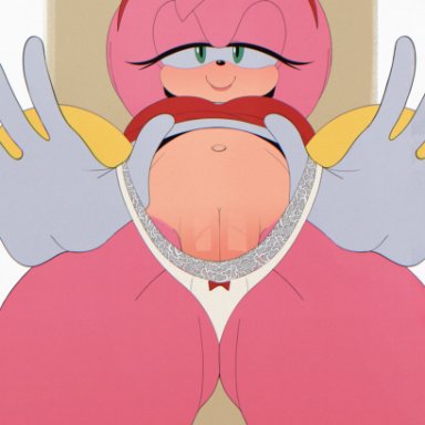 sonic (series), sonic the hedgehog (series), amy rose, hereapathy, 1girls, female, female focus, female only, furry, pink fur, presenting, presenting pussy, low-angle view